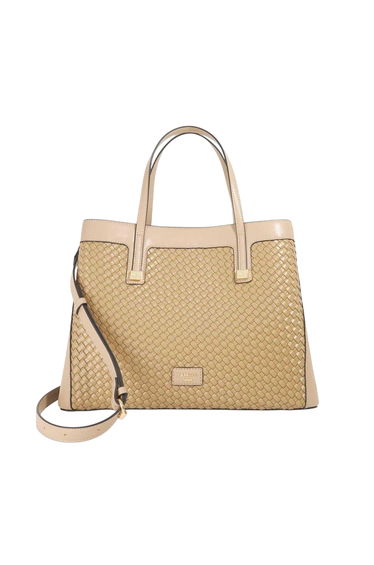 Dune London Deave Basket Weave Tote Bag - Taupe Print