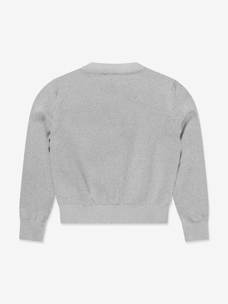 Girls Logo Knitted Sweater in Silver - 1