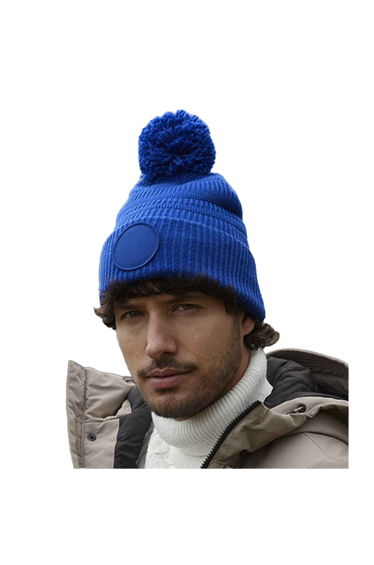 Beechfield Mens Patch Beanie - Bright Royal