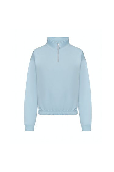 Awdis Womens/Ladies Just Hoods Crop Sweatshirt - Sky Blue