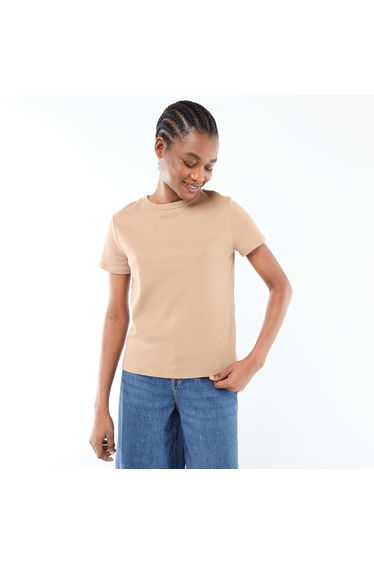 Thick cotton T-shirt BEIGE