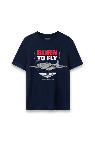 Top Gun: Maverick Mens Born To Fly T-Shirt - Blue