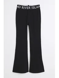 Girls Black Ri Waistband Flared Trousers