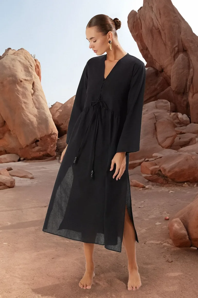 plain black cotton dress Velvet By Graham & Spencer River Dress