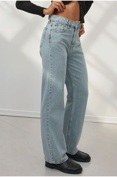Straight Leg Denim Jeans