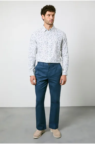 Off White Floral Print Long Sleeve Shirt