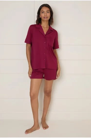 Nightwear Tipped Short Sleeve Pyjama Set