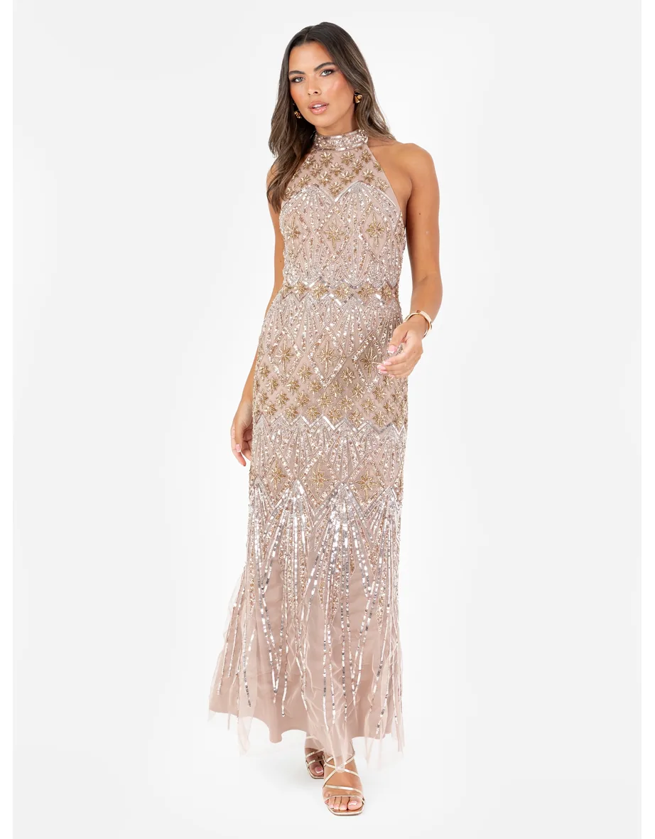 slim fit dress slacks Halter Neckline Wedding Dress WL019 – Sparkly Gowns main image 0