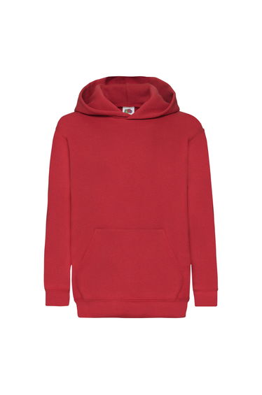 Fruit of the Loom Childrens/Kids Classic Hooded Sweatshirt - Red