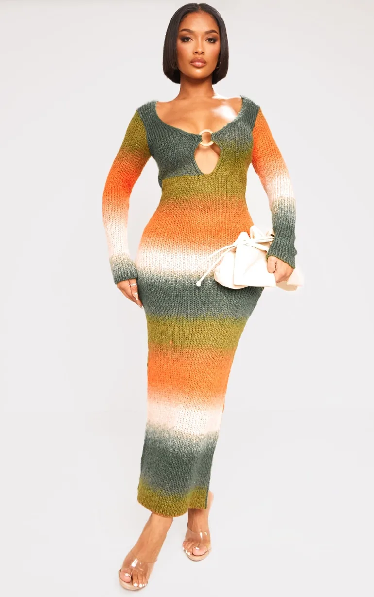 Bodycon Maxi Jumper Dress with Long Sleeve
