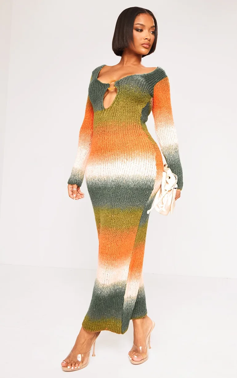 Bodycon Maxi Jumper Dress with Long Sleeve - 2