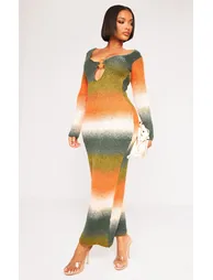 Bodycon Maxi Jumper Dress with Long Sleeve - 2