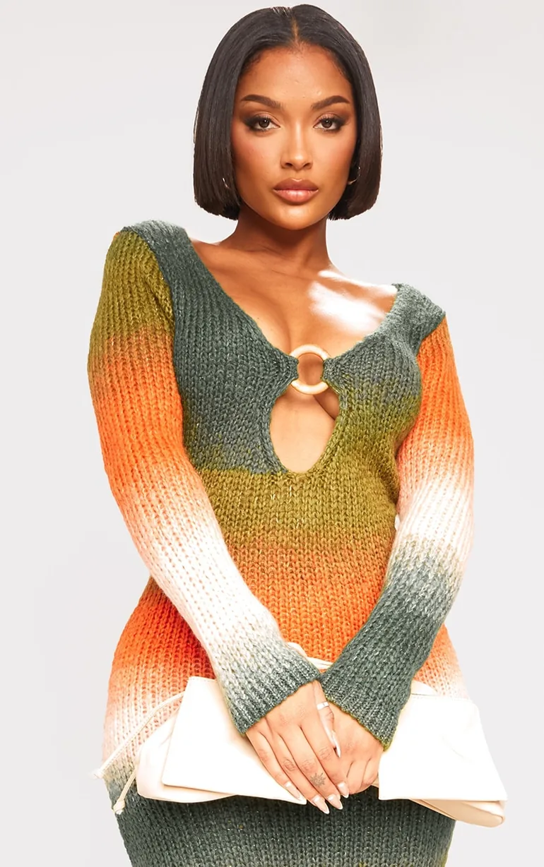 Bodycon Maxi Jumper Dress with Long Sleeve - 3