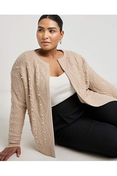 Joanna Hope Embellished Knit Cardigan