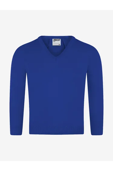 Zeco Kids School Knitted V-Neck Jumper in Blue