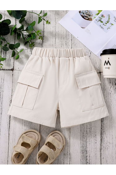 Kids Beige Cargo Shorts