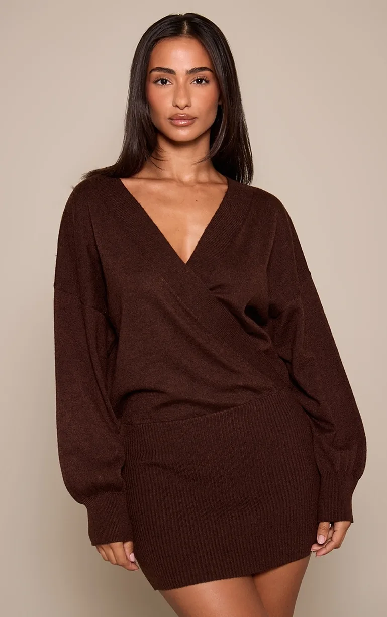 v neck knitted jumper dress Womens Only V Neck Midi Knitted Dress