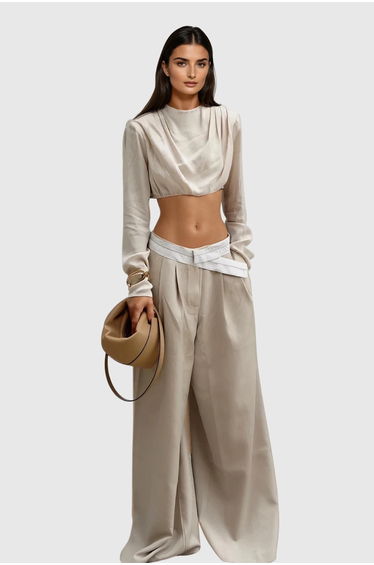 Dong Crop Deconstruct Pants Set