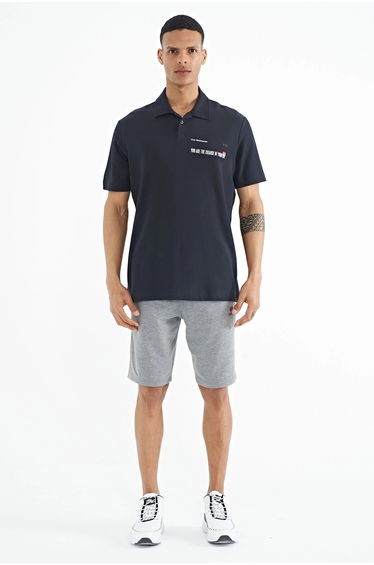 TOMMY Men's Cotton Polo T-Shirt With Text Print