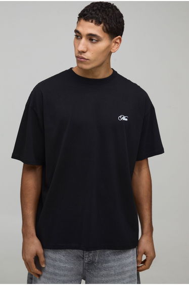 Black Oversized Back Print T-Shirt - black