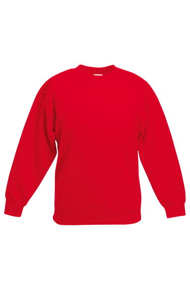 Fruit Of The Loom Kids Unisex Classic 80/20 Set-In Sweatshirt - Red