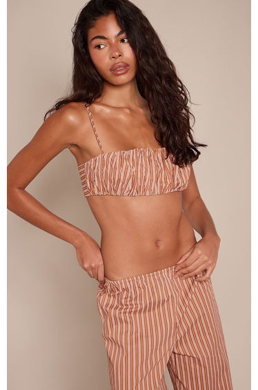 Rust Pinstripe Bralette Co-ord
