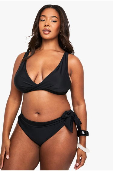 Plus Wrap Bikini Top - black