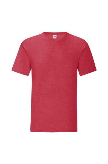 Fruit Of The Loom Mens Iconic T-Shirt - Heather Red