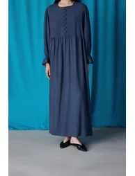 FRONT-BUTTONED VISCOSE DRESS - 1