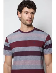 Burgundy Barbados Stripe T-Shirt - 3