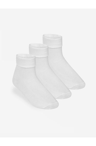 Zeco Girls School Turnover Socks (3 Pack) in White