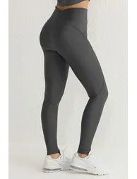 Sports Leggings - Gray - High Waist - 3
