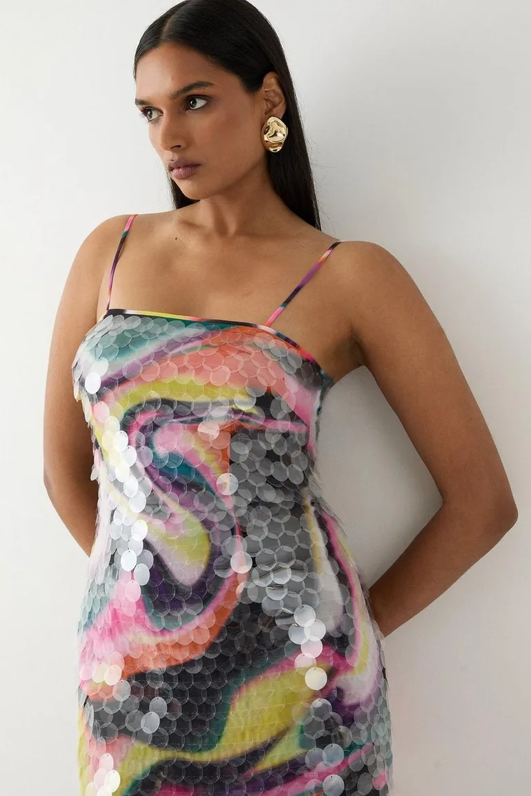 ashish mini dress Ashish Backless Mini Dress in Glitter Rainbow
