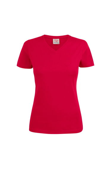 Printer Womens/Ladies V Neck T-Shirt - Red