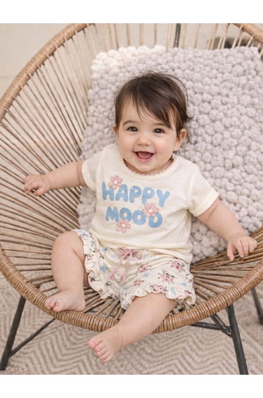Girls Ladybug Print T-Shirt and Shorts Set