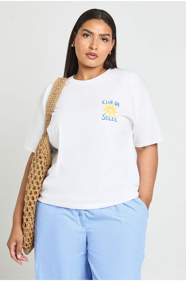 Plus Club De Soleil Printed T Shirt - white