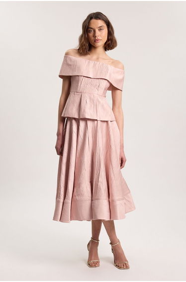 Textured Tailored Twill Bandeau Top