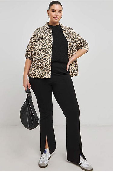 Ponte Skinny Split Hem Leggings