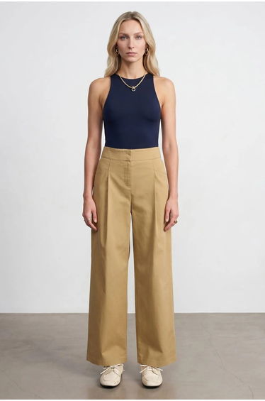 DILVIN Slim-Fit Halter Neck Jersey Bodysuit