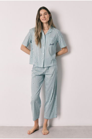 Green cotton classic pyjamas Snoopy