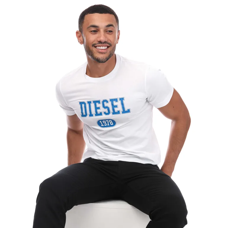 Men's Diesel T-DIEGOR T-Shirt in White - 3