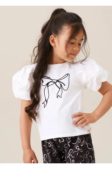 Aofie White Bow Tee