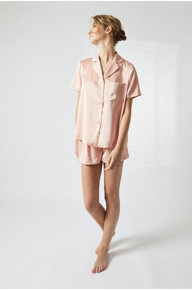 Dusty Pink Short Satin Pyjama Set