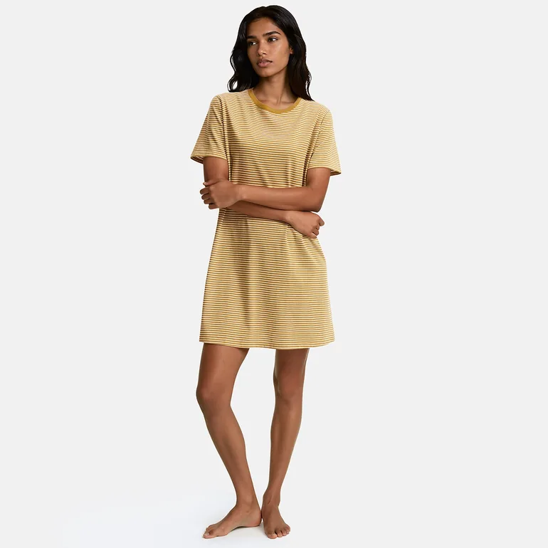 Finely Striped Cotton Jersey Nightshirt