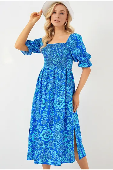 Patterned Slit Dress