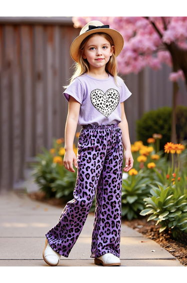 Teens Animal Print T-Shirt and Pants Set