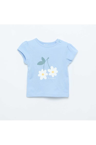 Short-sleeved printed T-shirt BLUE