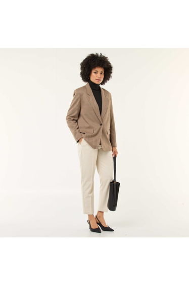 Plain cigarette trousers with 2 pockets BEIGE
