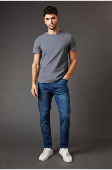Blue Wash Tapered Fit Jean