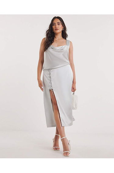 Premium Stretch Satin Midaxi Skirt